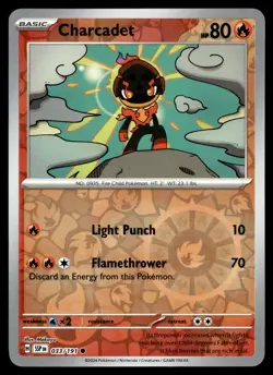 CHARCADET 033/191 Common Surging Sparks Pokemon Reverse Holo NM - Image 1