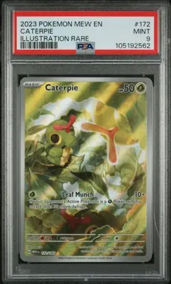 2023 POKEMON MEW EN-151 ILLUSTRATION RARE #172 CATERPIE PSA 9 - Image 1