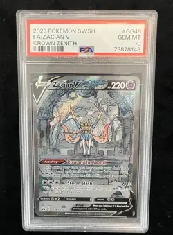 Pokemon TCG - Zacian V - Crown Zenith Galarian Gallery #GG48 Ultra Rare PSA 10 - Image 1