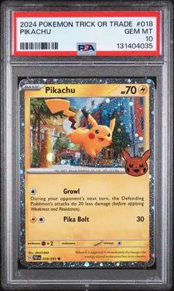 2024 POKEMON TRICK OR TRADE #018 PIKACHU PSA 10 - Image 1