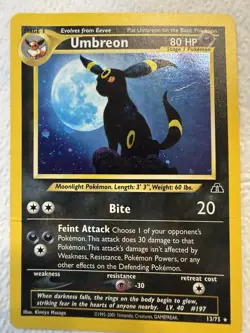 Pokemon Umbreon Neo Discovery Holo Rare Card 13/75 LP Nice Holo! - Image 1