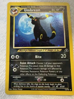 Pokemon Umbreon Neo Discovery Holo Rare Card 13/75 LP Nice Holo! - Image 2