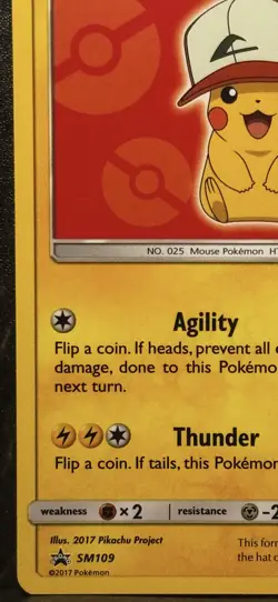 POKEMON CARD - ASH'S PIKACHU - SM109 - PROMO - 2017 - LP - Image 5