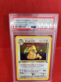 Pokemon TCG Dragonite Fossil 1st Edition Holo Rare PSA 7 4/62 - Image 3