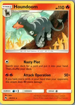 Houndoom Rare SM - Lost Thunder 46/214 NM Normal - Pokemon - Image 1