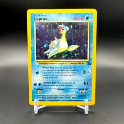 Pokemon Lapras Fossil Holo Rare Unlimited Basic 80 HP 10/62 English - Image 1