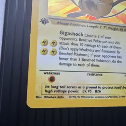 1999 Pokemon Fossil 1st Edition Raichu Holo 14/62 *Damaged* - Image 4