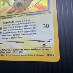 1999 Pokemon Fossil 1st Edition Raichu Holo 14/62 *Damaged* - Image 5