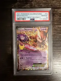 2021 Pokemon Celebrations Classic Collection #54 Mewtwo Ex PSA 10 - Image 1