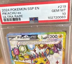 Pokemon Pikachu ex 219/191 Ultra Rare Surging Sparks SSP - PSA 10GEM MINT - Image 4