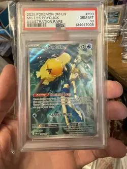 2025 POKEMON DRI EN-DESTINED RIVALS ILLUSTRATION RARE MISTY'S PSYDUCK PSA 10 - Image 1