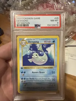 1999 Pokemon Dewgong 025/102 Base Set Shadowless 1st Edition PSA 8 - Image 1