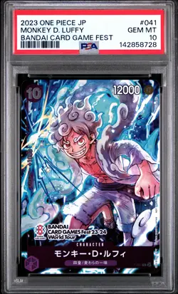 2023 ONE PIECE JPN PROMOS BANDAI CARD GAME FEST #041 MONKEY D. LUFFY PSA 10 - Image 1