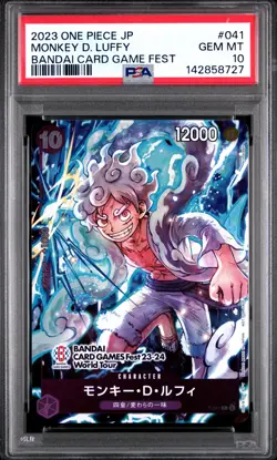 2023 ONE PIECE JPN PROMOS BANDAI CARD GAME FEST #041 MONKEY D. LUFFY PSA 10 - Image 1