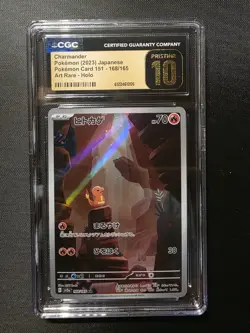 Pokemon Charmander 151 Japanese Holo Card 168/165 Mint Condition Pristine CGC 10 - Image 1