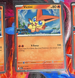 Pokemon Victini Black Bolt Stamp Lot 3 Stamped + 2 Holo Rare NM 5 Cards - Image 3
