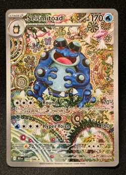 Pokemon Seismitoad Black Bolt 105/086 Full Art Holo Illustration Rare MINT - Image 1