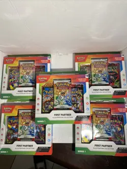 Pokemon TCG First Partner Illustration Collection Series 1 Five Box Lot Rd Descr - Image 1