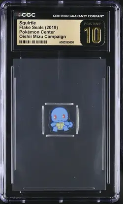 Squirtle - 2019 Pokemon Center Flake Seals (Oishii Mizu) - CGC Pristine 10 - Image 1