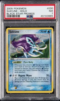 2005 POKEMON BLACK STAR PROMOS #030 SUICUNE-HOLO PSA 7 - Image 1