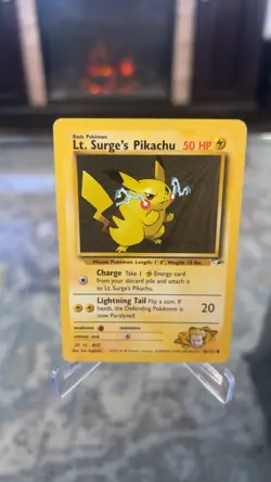 Pokemon TCG - LT. SURGE'S PIKACHU - 81/132 - UNLIMITED - GYM HEROES 2000 - HP/MP - Image 1