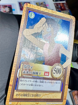 1999 One Piece Carddass Hyper Battle C-1 Luffy Holo “Future Pirate King” Bandai - Image 4