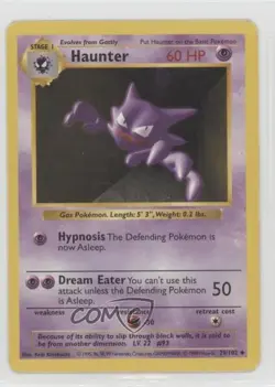 Haunter Shadowless Pokemon Base Set #29 1999 - Image 1