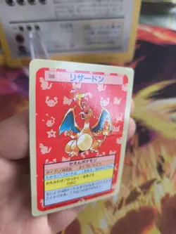 Pokemon Karte Card Charizard Glurak Topsun Blue Back 1995 First Prin japanese LP - Image 4