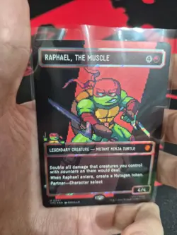MTG Universes Beyond TMNT Raphael, the Muscle (0091) Borderless Surge Foil - Image 1