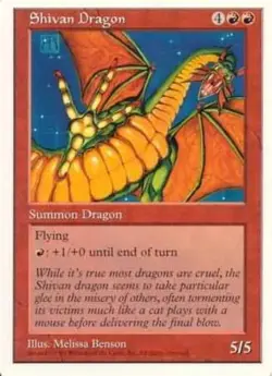 Moderate Play, English MTG Regular Shivan Dragon - Oversized Magic Oversized Pro - Image 1