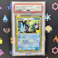 Mimikyu SWSH136 Pokemon Celebrations 25th Promo Delta Species PSA 8 NM-MT - Image 1