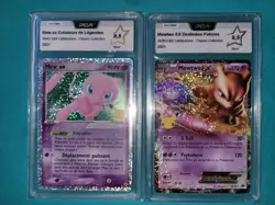 Cartes Pokemon Mewtwo EX 54/99 + Mew Ex 88/92 Celebrations 25 ans PCA 9.5 FR - Image 1
