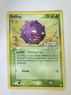 Pokemon Koffing 61/109 EX Team Rocket Returns Reverse Holofoil Stamped NM - Image 1