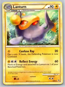 NM Lanturn 18/95 Non Holo Rare Heart Gold & Soul Silver Unleashed Pokemon 2010 - Image 1