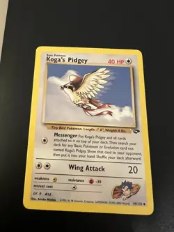 Koga’s Pidgey 49/132 Gym Challenge Unlimited 2000 Pokemon Card Uncommon NM - Image 1