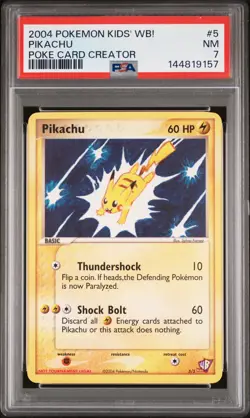 2004 POKEMON KIDS' WB! POKE CARD CREATOR #5 PIKACHU PSA 7 - Image 1