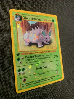 Thicc Nidorino (Alternative Custom Art ) Holografic Card - Image 2