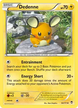 Dedenne 34/111 Furious Fists Pokemon Card NM - Image 1