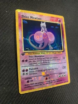 Thicc Mewtwo (Alternative Custom Art ) Holografic Card - Image 2