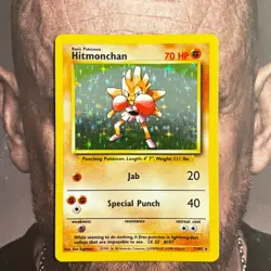Pokemon Hitmonchan 7/102 Rare Holo Base Set LP Vintage Card - Image 1