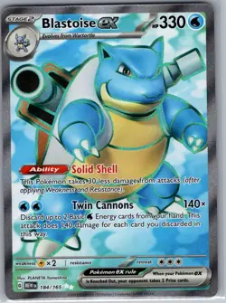 Blastoise ex - 184/165 SV: Scarlet & Violet 151 - Pokemon Card - NM - Image 1