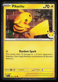 Pikachu (Pokemon Day 2026) 051/162 Holo Stamped Promo Pokemon Card - Image 1