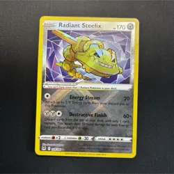 Pokemon Radiant Steelix 124/196 Lost Origin Radiant Rare Holo Metal 170HP - Image 1