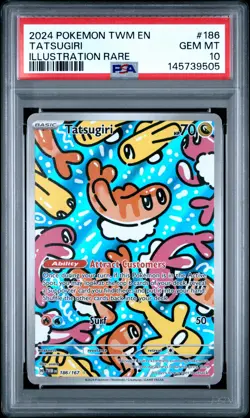 2024 POKEMON TWM EN-TWILIGHT MASQUERADE ILLUSTRATION RARE #186 TATSUGIRI PSA 10 - Image 1