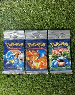 1999 Pokemon Base Set Unlimited Long Crimp Booster Pac G1N - Image 1