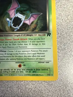 2000 Pokemon Dark Golbat Holo Team Rocket 7/82 - Image 4