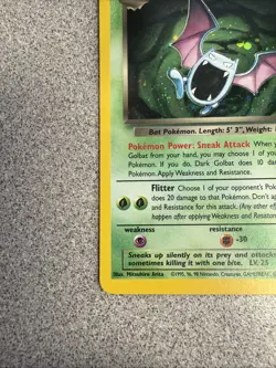 2000 Pokemon Dark Golbat Holo Team Rocket 7/82 - Image 5