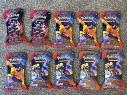 10x Pokemon TCG Destined Rivals Sleeved Booster Pack Factorey Sealed Lot Of 10 - Image 1