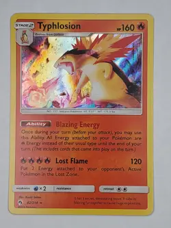 Typhlosion 42/214 Holo Rare SM: Lost Thunder LP English Pokemon - Image 1