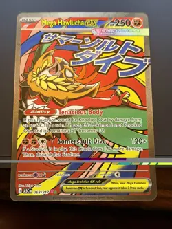 Mega Hawlucha EX 268/217 Full Art Holo Pokemon Card NM - Image 1